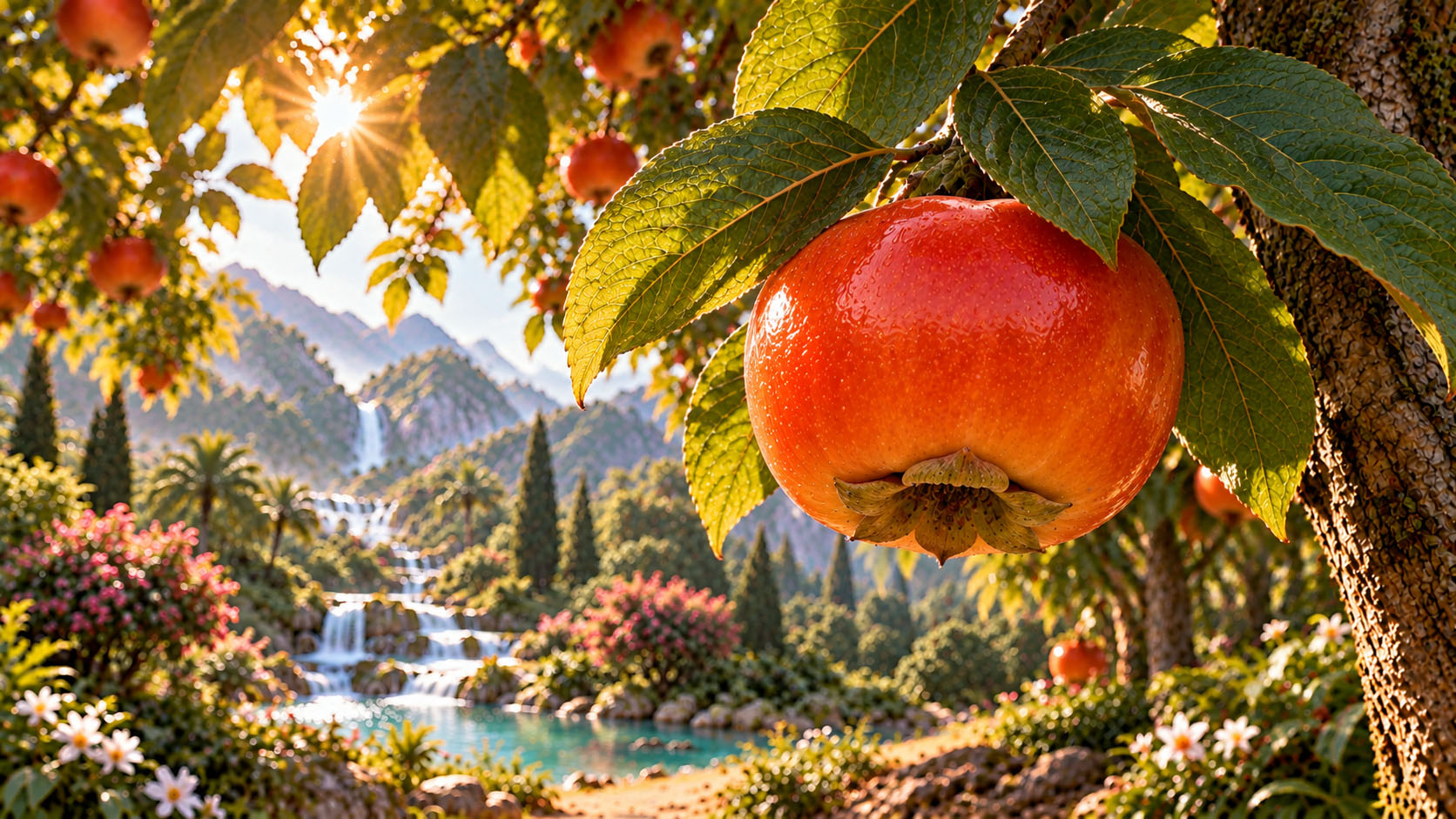 A close view of fruit on the Tree of Knowledge of Good and Evil