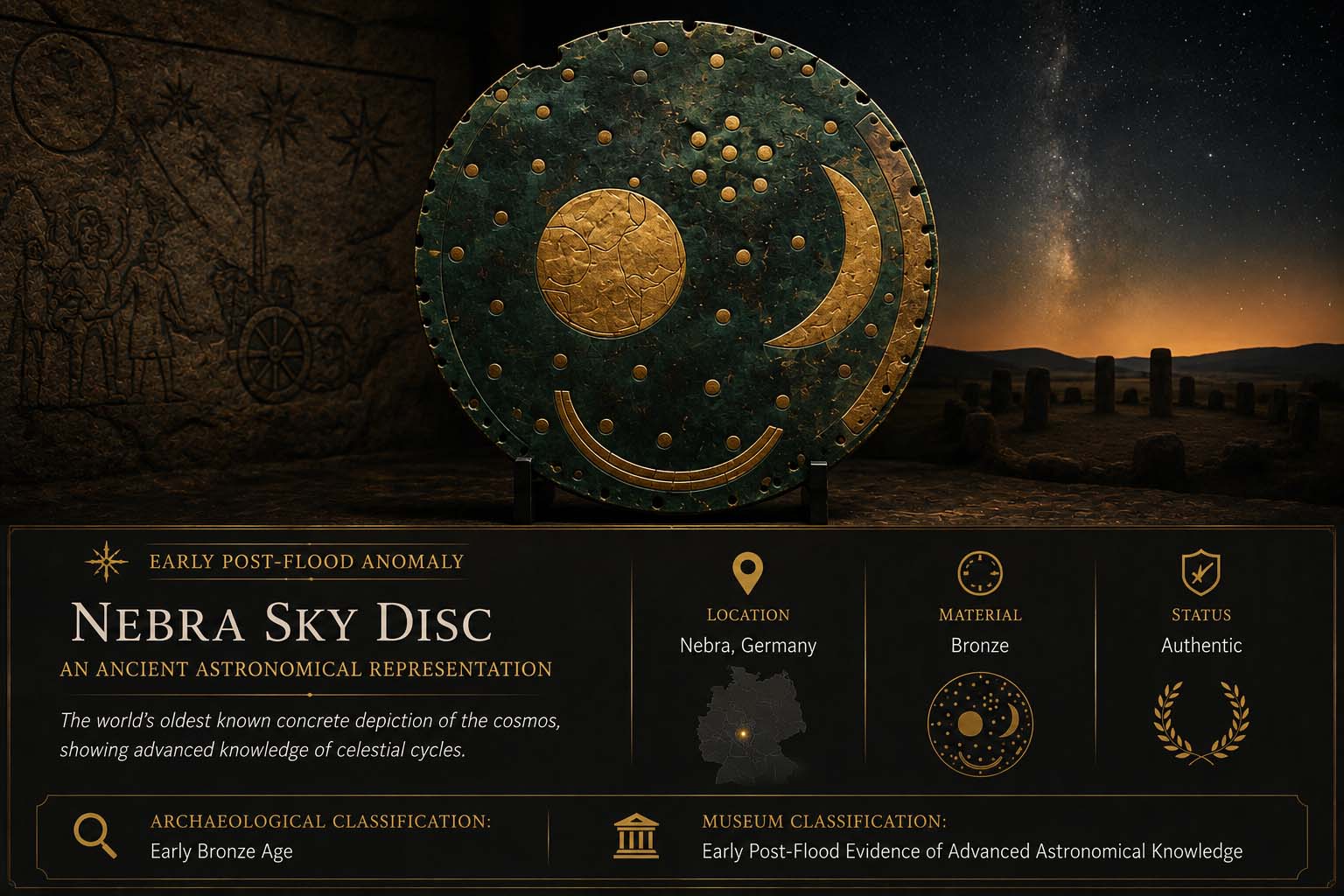 Nebra Sky Disc museum exhibit