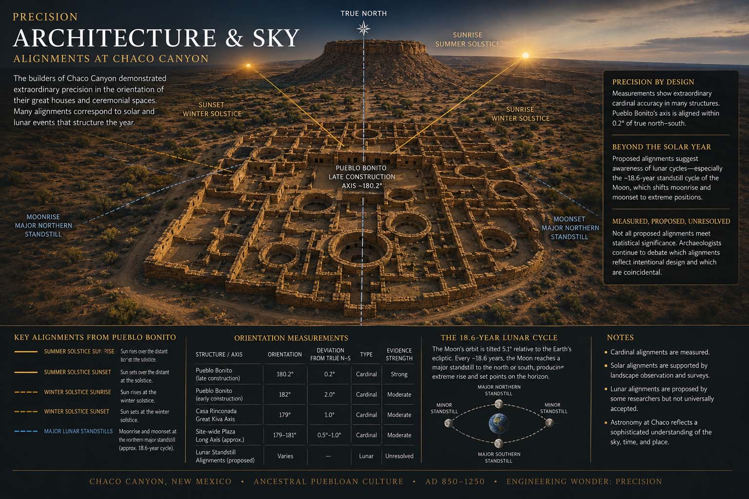 Museum plan examining cardinal, solar and proposed lunar relationships in Chacoan architecture