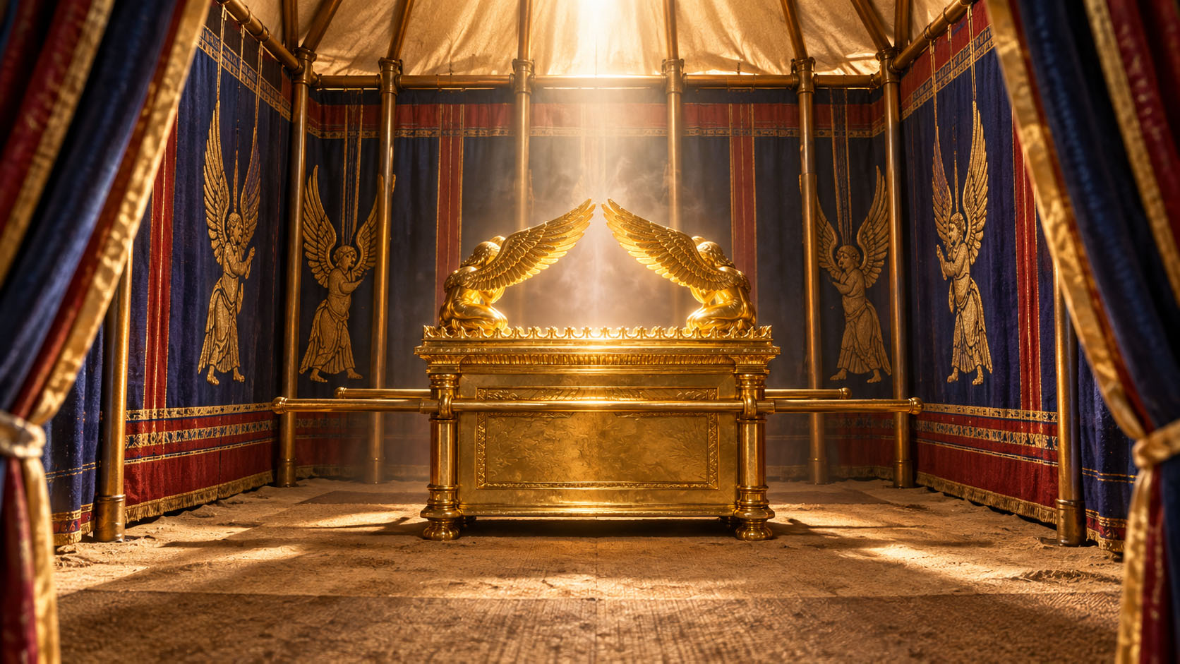 The Ark of the Covenant resting within the Holy of Holies of the wilderness Tabernacle