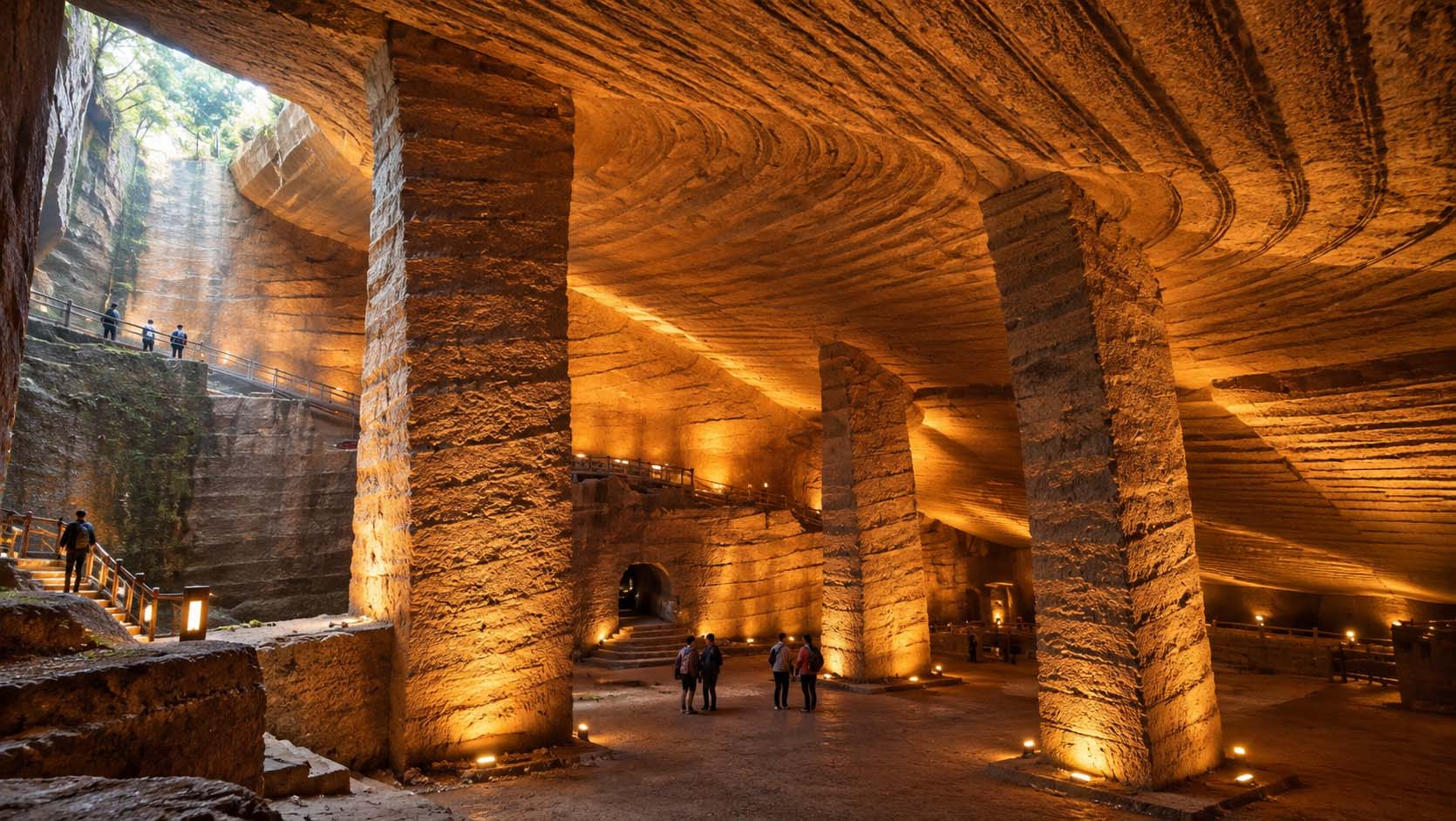 Museum illustration of Longyou Caves.