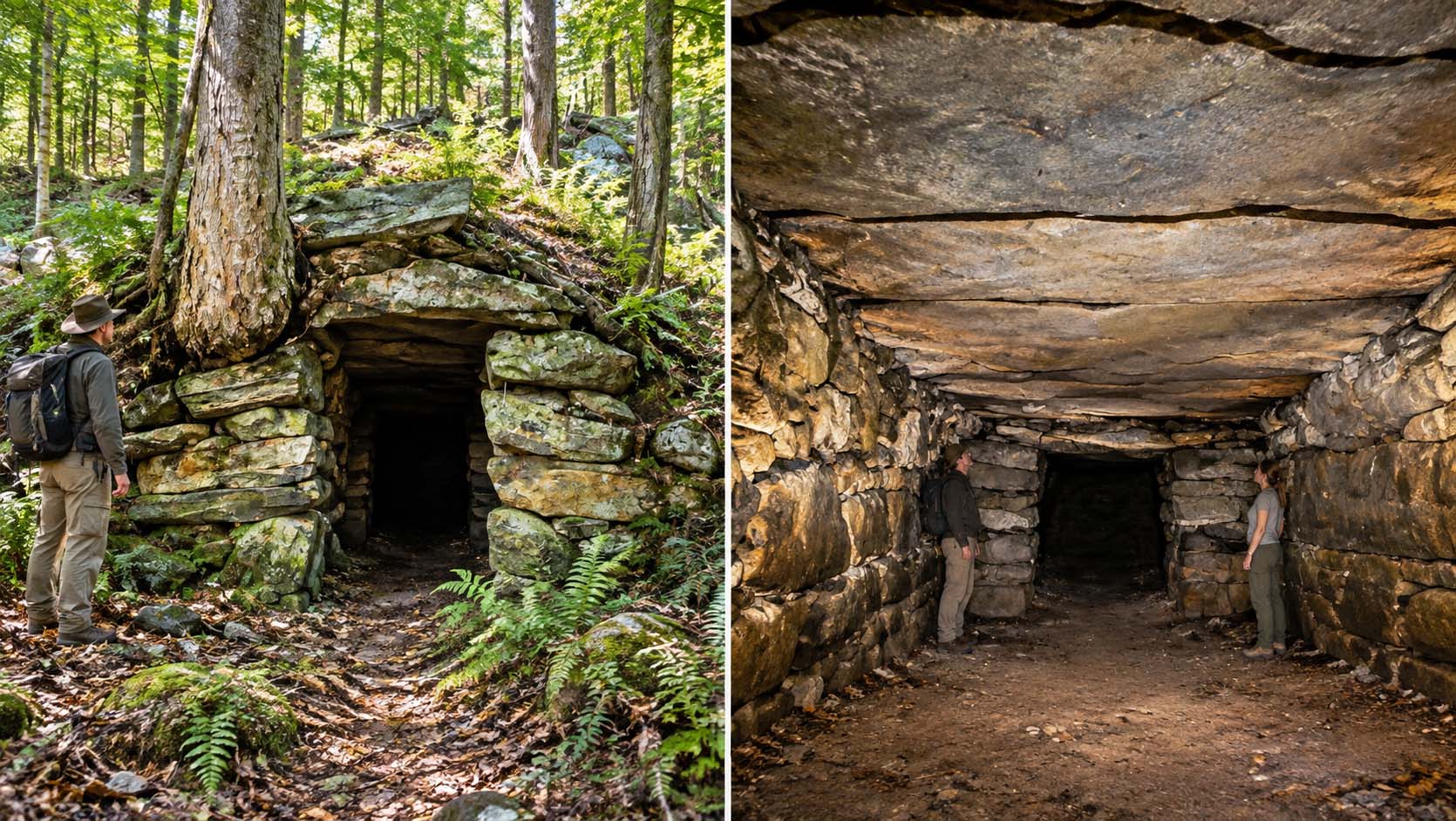 Museum illustration of New England Stone Chambers.