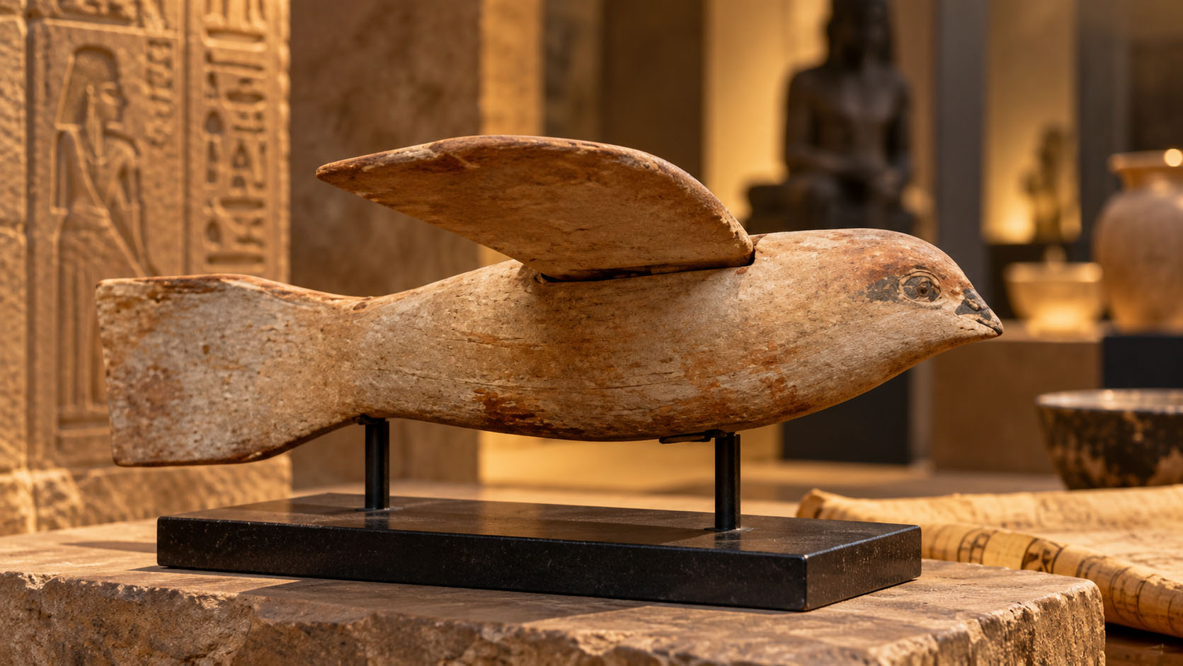 Museum illustration of The Saqqara Bird.